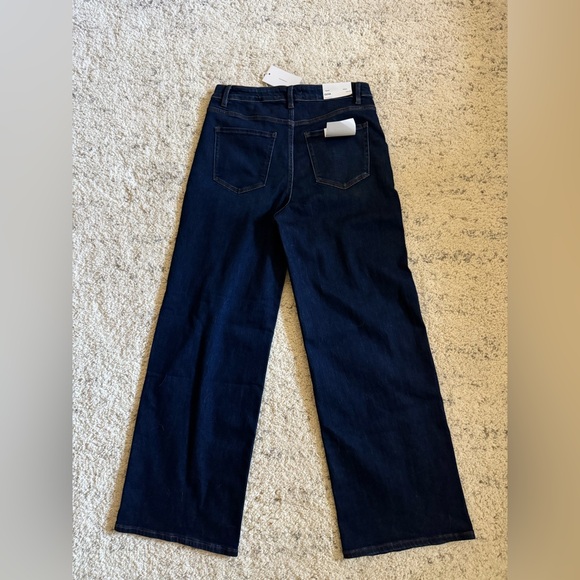 Vervet Olivia High Rise Ultra Wide Leg Stretch Jean Sz 31 Sparkle Dark Wash - Picture 10 of 11